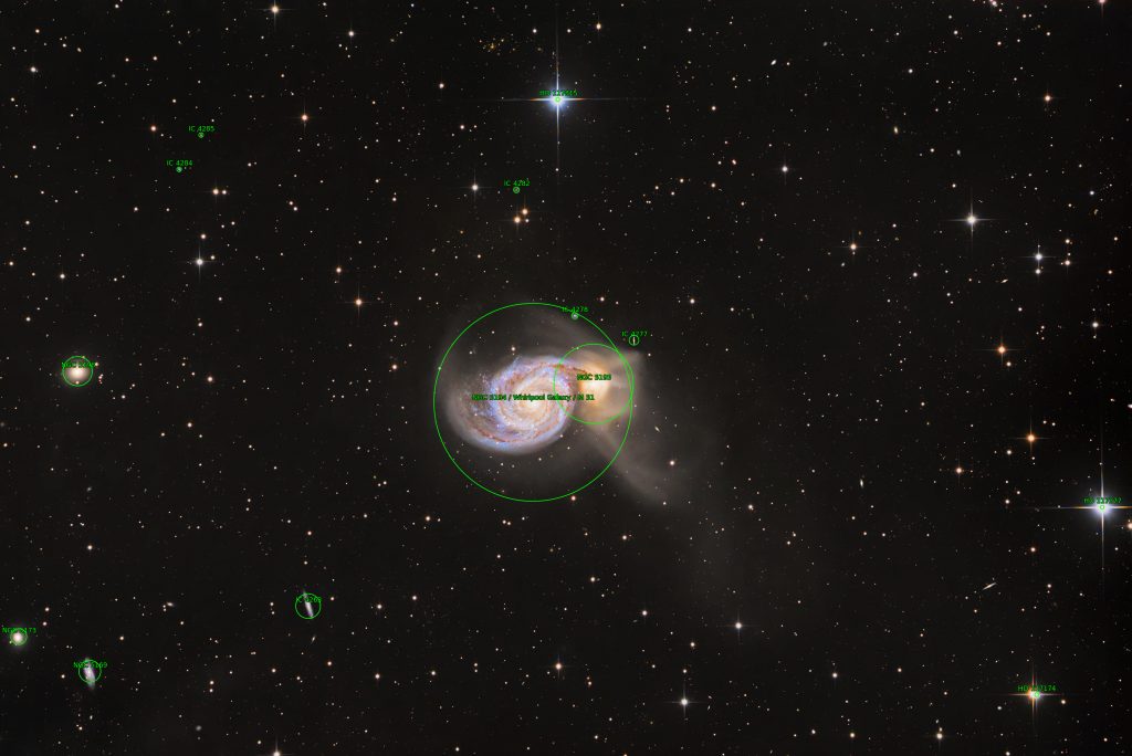 Messier 51 beschriftet